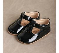 1 paio Di Scarpe Mary Jane In Pu Monocromatiche Per Ragazze Con Chiusura A Gancio E Anello, Adatte Per La Marcia Di Neonati Dai 0 Ai 12 Mesi, Primavera/Autunno EUR18,EUR19,EUR17