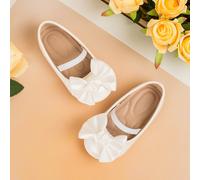 1 Paio Di Scarpe Morbide Per Bambini Con Design A Fiocco In Pelle PU + Cuscinetto Da Massaggio, Suola Antiscivolo, Adatte Per Primavera, Estate, Autunno E Inverno EUR19,EUR20,EUR21,EUR22,EUR23,EUR24,E