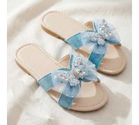 1 Paio di Scarpe Nuove 2026 per Ragazze, Decorate con Paillettes e Fiocchi, Punta Nuda, Design Piatto. Stile Dolce e Fatato, Adatte per Uso Esterno, Possono Anche Essere Regalate come Sandali alla Mod