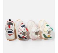 1 Paio di scarpe per bambini con decorazioni a motivi cartoni animati, punta tonda, chiusura a strappo, tacco piatto, stile carino e giocoso, adatte per il gioco quotidiano EUR16,EUR18,EUR19,EUR20,EUR