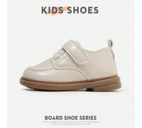 1 Paio di Scarpe per Bambini, Design Semplice a Colore Unito Senza Decorazioni a Motivi Complessi, Facili da Curare, Basso, Punta Rotonda, Chiusura a Strappo, Stile Britannico, Serie di Scarpe da Skat