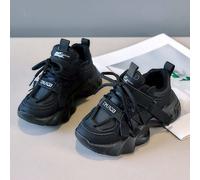 1 Paio di Scarpe Sportive alla Moda per Bambini, Scarpe da Corsa con Suola Spessa in Pelle PU Effetto Patchwork, Stile Campus Antiscivolo, Comode e Casual per Ragazzi e Ragazze, Adatte per Tutte le St