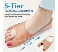 1 Paio di separatori per dita dei piedi con cinturino regolabile (adatto per dito grande e piccolo), regolazione progressiva, supporto confortevole giorno e notte, antiscivolo e senza attrito, nuovo s
