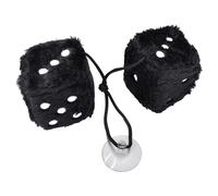 1 paio di soffici cubi per auto, cubo di peluche, cubo da 6 cm, cubo per specchietto retrovisore, rimorchio auto, decorazione personalizzata per auto (nero)