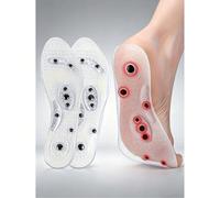 1 Paio di Solette in Silicone per Terapia Magnetica e Massaggio, con Funzione di Massaggio ai Punti di Agopressione, Cuscinetti per Massaggio ai Piedi Traspiranti, Solette per Massaggio ai Punti di Ag