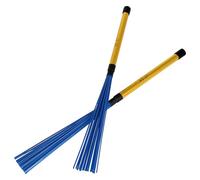 1 paio di spazzole retrattili a percussione Tasselli in nylon bacchette per batteria spazzola multi-asta fasci bastoncini facili da usare canne spazzole per batteria percussioni
