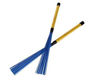 1 paio di spazzole retrattili a percussione Tasselli in nylon bacchette per batteria spazzola multi-asta fasci bastoncini facili da usare canne spazzole per batteria percussioni