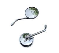 1 Paio Di Specchietti Retrovisori Rotondi Universali Per Moto, 10 Mm, Cromati Neri, Retrovisore Per Scooter(Chrome)