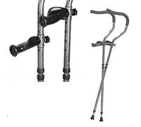 1 paio di stampelle ascellari ammortizzatori, stampelle ortopediche mediche pieghevoli e maniglie ergonomiche, ausili ergonomici regolabili a forma di F (dimensioni: 158 cm)
