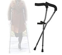 1 paio di stampelle ascellari pieghevoli, stampelle ergonomiche in alluminio a forma di F regolabili, per bambini, giovani e adulti, supporta fino a 130 kg/286 libbre