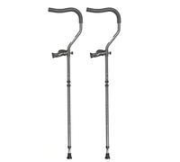 1 Paio di stampelle mediche sotto ascella con impugnatura anatomica Stampelle ergonomiche pieghevoli per ascelle a forma di F Bastoni da passeggio in alluminio regolabili in altezza con punt