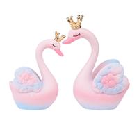 1 paio di statue di cigno artigianale in resina, coppia di cigni, scultura,