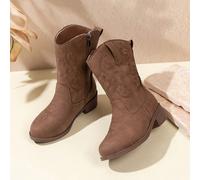 1 Paio Di Stivali Classici Alla Moda Ricamati Per Bambini Adatti Per Tutte Le Stagioni, Stile Unico, Stivali Da Cowboy Western, Adatti Per L'uso Quotidiano E Varie Occasioni, Stivali Alla Caviglia Ada