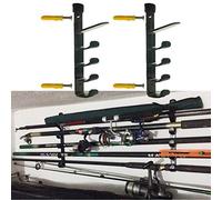 1 paio di supporti di marketing Rack-It-Up supporto per canna da pesca orizzontale a 5 canne da pesca nero rack di immagazzinaggio/garage organizer (canna da pesca non inclusa)