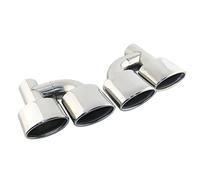 1 Paio Di Terminali Di Scarico Doppi Da 63 Mm In Acciaio Inox Ovali Inclinati Per Mercedes Per Benz W211 W204 C63