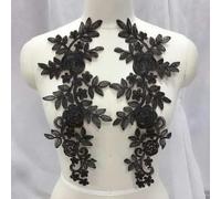 1 paio di tessuti in pizzo per applicazioni di fiori in tessuto da sposa per decorazioni per abiti in costume, toppe per cucire, applicazioni artigianali