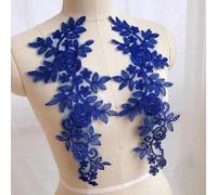 1 paio di tessuti in pizzo per applicazioni di fiori in tessuto da sposa per decorazioni per abiti in costume, toppe per cucire, applicazioni artigianali