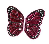 1 paio di toppe termoadesive ricamate a forma di ali di farfalla in stile cartone animato, da cucire o applicare con ferro da stiro, per vestiti e jeans