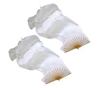 1 paio di veli a ventaglio in seta per danza del ventre, ventagli pieghevoli