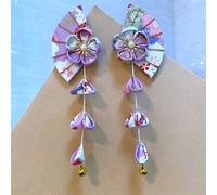 1 Paio Giapponese Sakura Capelli Clip Kanzashi Nappa Forcina Copricapo Kimono