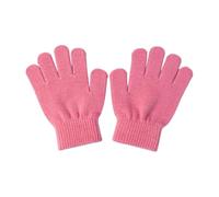 1 paio guanti da bambino divisi a cinque dita, design a maglia elastica, colore multiplo essenziale per la stagione fredda, per guanti a maglia elasticizzati per