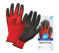 1 Paio guanti da lavoro riutilizzabili in nylon Icoguanti HI-TACT PU RED XXL 10