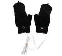 1 Paio Guanti Riscaldati USB Guanti Termici Invernali Senza Dita Guanti Mezze