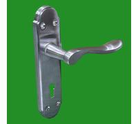 1 Paio Maniglia Porta Frelan Henley Suite Con Piastra Di Blocco Satinata Cromo