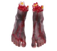 1 paio nero orribile piede sanguinante realistico gamba mozzata