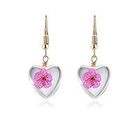 1 Paio Orecchini Donna Gioielli in Vetro Rosa Fiore Secco Trafitto Orecchio Gancio per Orecchini Clip Orecchini Gioielli per Signora Accessori Amore Regalo Portatile e utile Nice And Clever