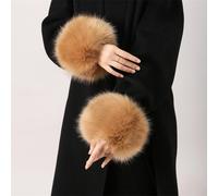 1 Paio Pelliccia Finta Polso Polsini Soffice Felpa più Caldo Per Giacca Maniche