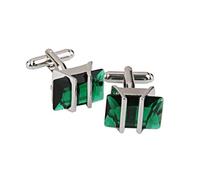 1 Paio Pink di cristallo verde dei testimoni dello sposo s camicie francesi gemelli di strass verdi regali per feste di matrimonio compleanno presente gemello decorato