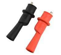 1 Paio Punte Filo Test Clip Morsetto Rosso+Nero per Multimetro Tester AC DC 10A