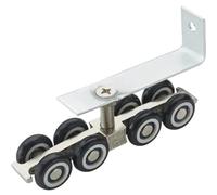 1 paio/set di kit di ferramenta for porte scorrevoli in legno laminato a freddo in acciaio, ruote for porte, rulli, 8 ruote, ganci a rullo