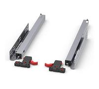 1 Paio SO-TECH® Guide a Uscita Totale Smart Slide, 40 Kg, Lunghezza Nominale 450 mm con Soft-Close e Giunti per Cassetti