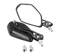 1 paio specchietti retrovisori universali per motocicletta, manubrio regolabile in alluminio Keenso specchietti retrovisori laterali modello fiamma modello moto scooter 10mm 8mm(Nero)