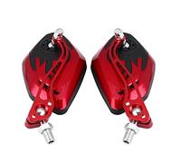 1 paio specchietti retrovisori universali per motocicletta, manubrio regolabile in alluminio Keenso specchietti retrovisori laterali modello fiamma modello moto scooter 10mm 8mm(Rosso)