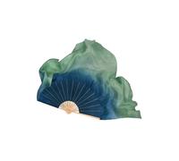 1 Pair Adults Classical Dance Fan Veil 100% Real Silk Dancer Performance Props Flowy Hand Dye Folda