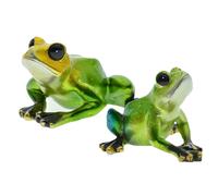 1 Pair Frog-Shape Statue Decor Resin Frog Model Ornament Garden Scene Layout