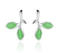 1 Pair Green Leaf Women Earring Clip Orecchini Pendenti Lady Girl Ear Studs Accessori per Gioielli Love Gift Durable Lovely And Attractive
