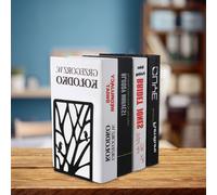 1 pair Iron Bookeds Pratico bookshelf Hollow Book Stands Decorative Book Ends