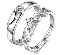 1 Pair Lovely Open Ring for Women Crystal Wing Engagement Wedding Ring for Lover Nice processing