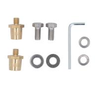 1 Pair M8 Brass Side Post Thread Terminal Battery Connectors Set Auto Battery Adapters Charging Extender with Screws Wrench
