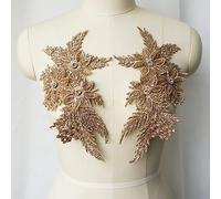 1 Pair Rhinestone Embroidered Lace Appliques