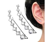 1 Pairs Seven Star Diamond Stud Earrings, 7 Crystals Ear Cuffs, Star Flashing Diamond Stud Earrings, Fashion Ear Cuff Climbing Earring For Ladies Parties Gatherings Celebrations Events Wedding Evening