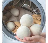 1 Palla di asciugatura in lana per il bucato - Ammorbidente naturale per tessuti, riutilizzabile, riduce la formazione di pieghe negli indumenti, risparmia tempo di asciugatura, è un'alternativa migli