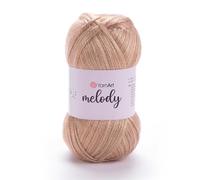 1 palla YarnArt Melody, filato per catenine, brillante metallizzato, per maglieria, uncinetto, ricamo, 100 g, 230 metri, 70% poliammide, 21% acrilico, 9% lana, arancione rosato, 882