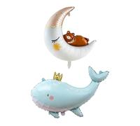 1 Palloncino di Balena E 1 Palloncino per L'Orso Luna, Giocattoli Gonfiabili per Bambini, Decorazioni per Feste, Giocattoli Carini.