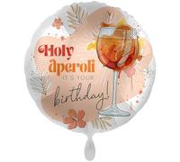1 palloncino in pellicola Happy Birthday Holy aperoli it's your Birthday! rotondo 45 cm adatto a gas