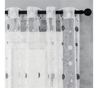 1 pannello di tenda in tulle trasparente con motivo a pois, per soggiorno e camera da letto - design a pois bianco e nero per un aspetto elegante e sofisticato 100*200,100*120,140*260,132*213,140*160A